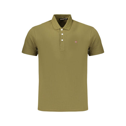 Polo Shirt by Napapijri for men in cotton green presents a crisp silhouette, artfully detailed with a crisp and crisp .