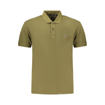 Polo Shirt by Napapijri for men in cotton green presents a crisp silhouette, artfully detailed with a crisp and crisp .