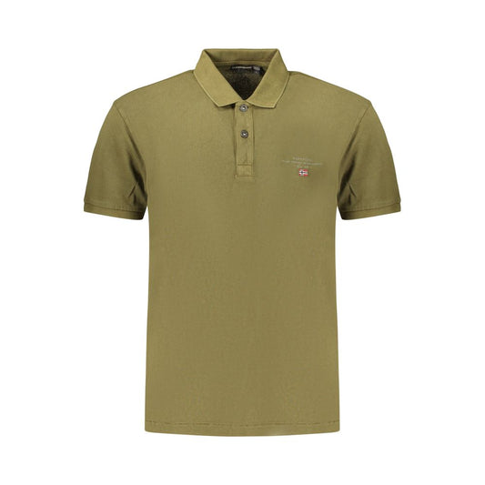 Polo Shirt by Napapijri for men in cotton green presents a crisp silhouette, artfully detailed with a crisp and crisp .