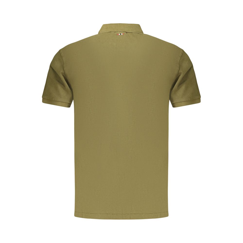 Polo Shirt by Napapijri for men in cotton green presents a sleek silhouette, featuring a refined and for a sleek finish.