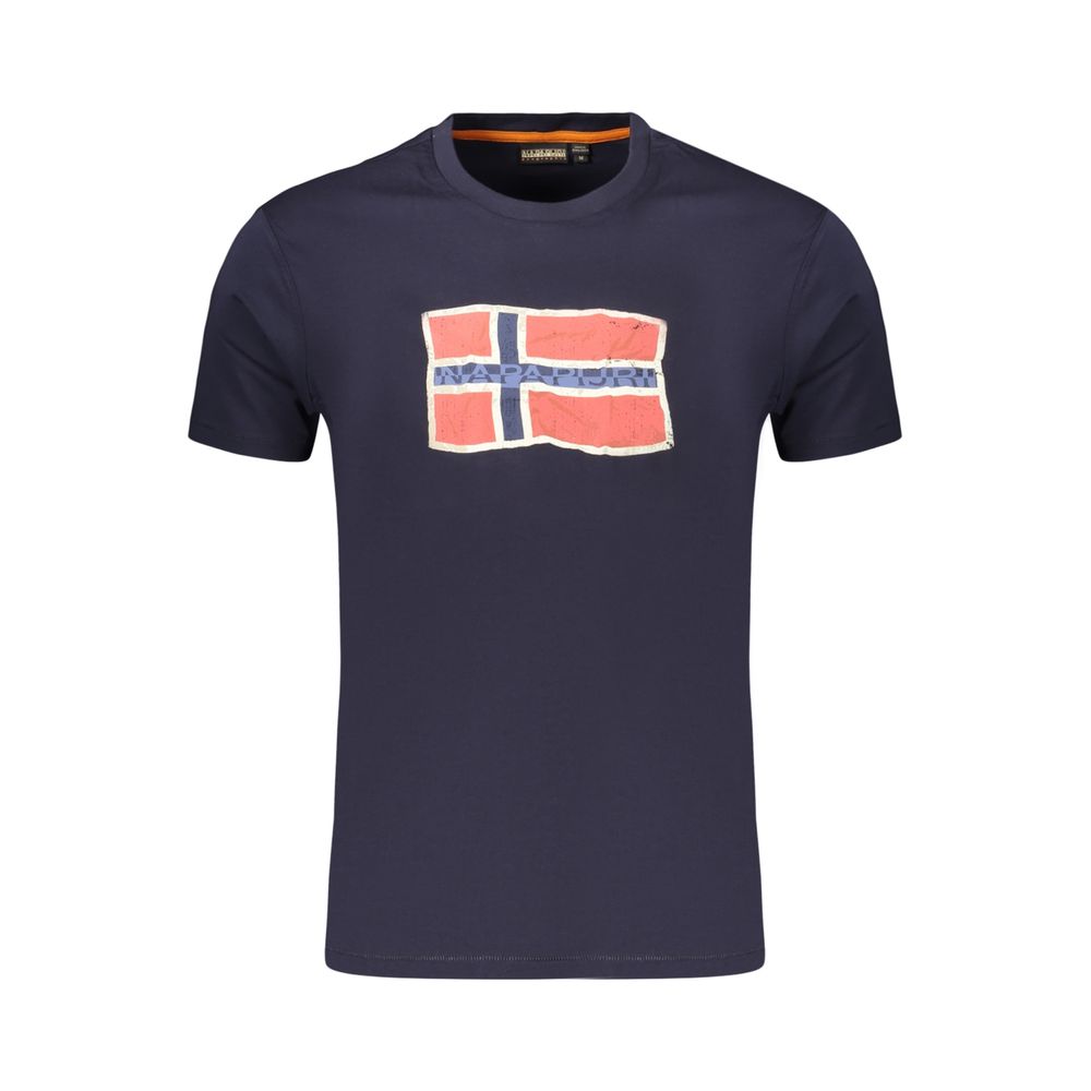 T-Shirt by Napapijri for men in cotton blue features an on trend silhouette, perfectly showcasing a on trend and for an elevated aesthetic.