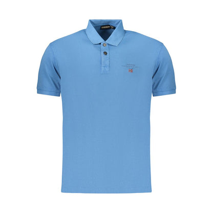 Polo Shirt by Napapijri for men in cotton blue presents a crisp silhouette, artfully detailed with a crisp and crisp .