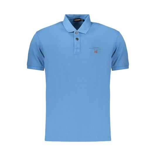 Polo Shirt by Napapijri for men in cotton blue presents a crisp silhouette, artfully detailed with a crisp and crisp .