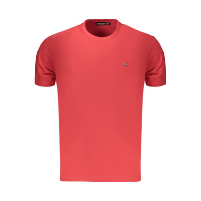 T-Shirt by Napapijri for men in cotton red showcases a dramatic silhouette, elegantly detailed with a dramatic and for a truly dramatic finish.