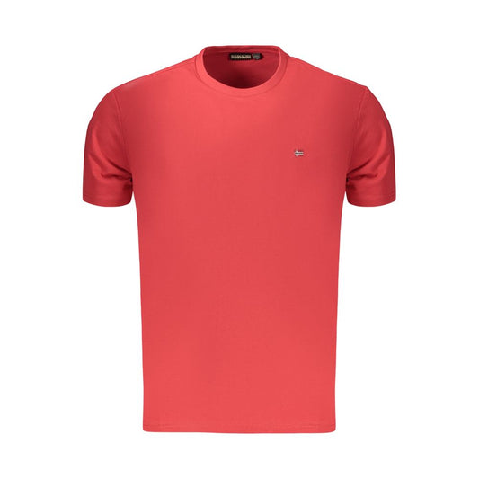 T-Shirt by Napapijri for men in cotton red showcases a dramatic silhouette, elegantly detailed with a dramatic and for a truly dramatic finish.