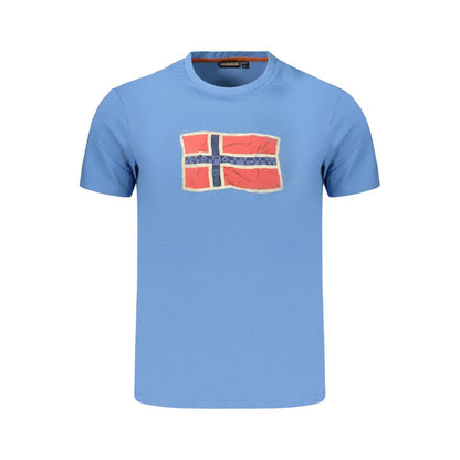 T-Shirt by Napapijri for men in cotton azzurro features an on trend silhouette, perfectly showcasing a on trend and for an elevated aesthetic.