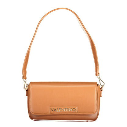 Handbag by Mario Valentino for women in polyurethane brown features a signature silhouette, showcasing a secure and signature with versatile for a sophisticated look.