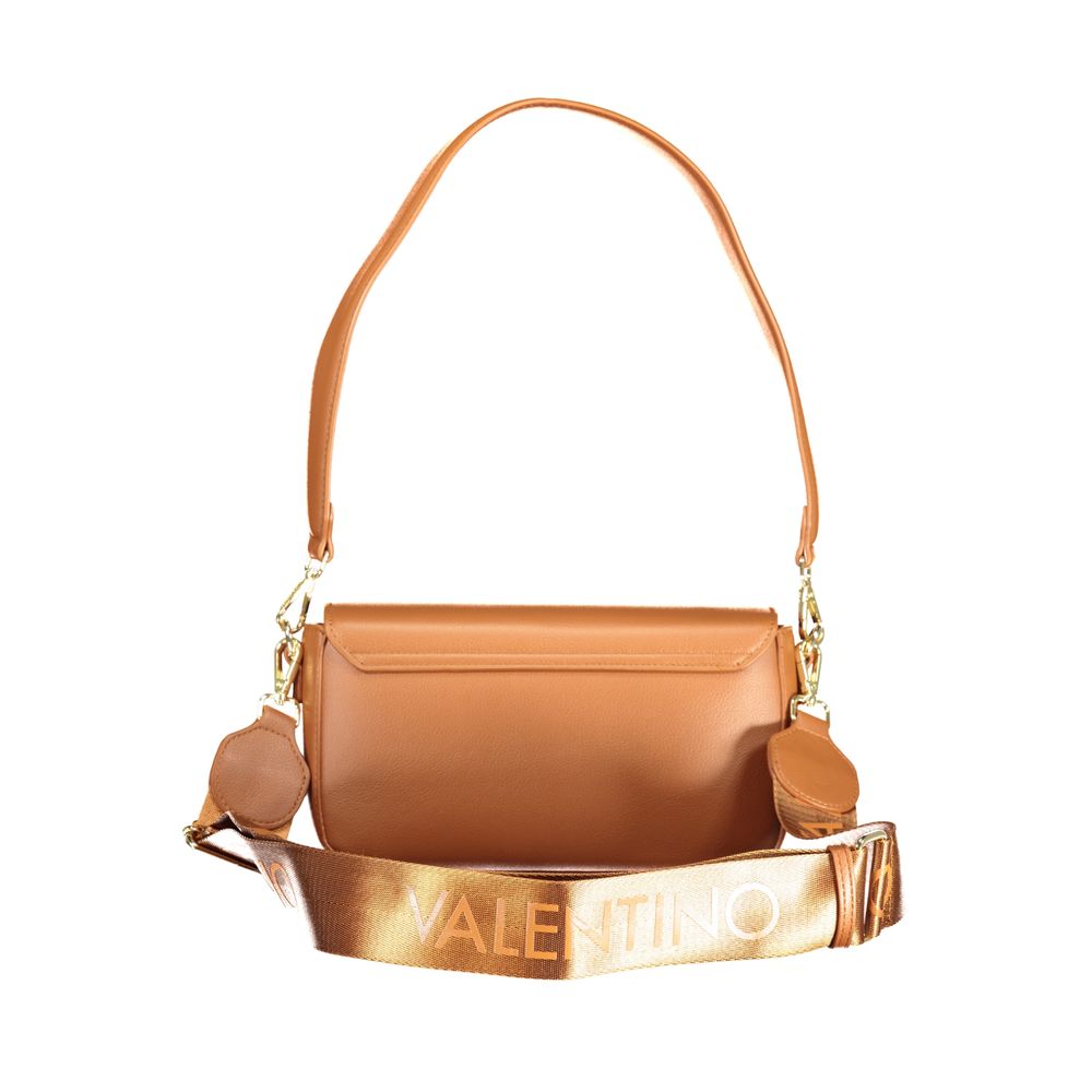 This Handbag by Mario Valentino for women in polyurethane and brown presents a sculptural silhouette featuring a secure , ample , and versatile for a sculptural finish.