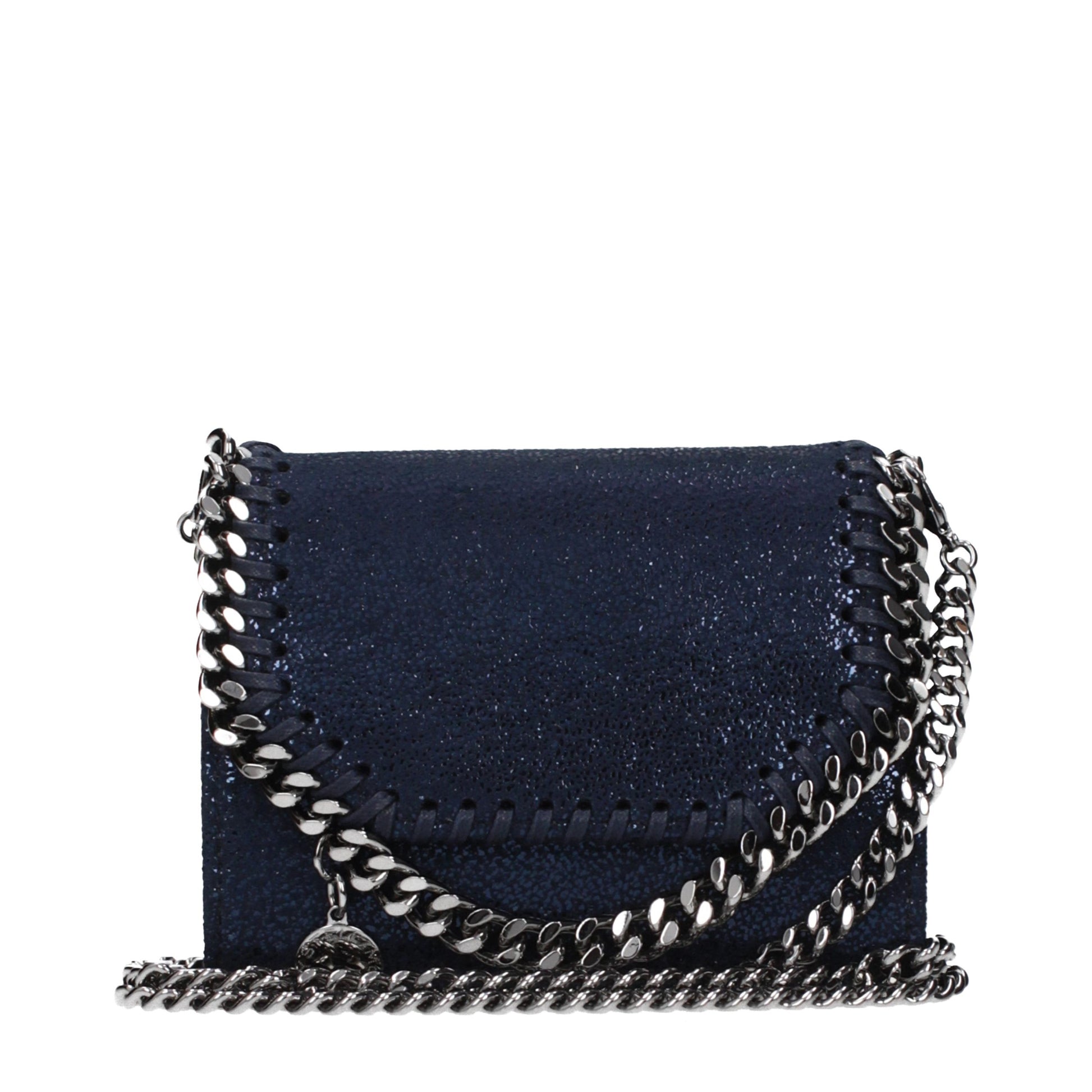Wallet by Stella McCartney for women in suede leather blue presents a refined silhouette, artfully capturing the essence of the Suede Leather Wallet design with sophisticated eco-friendly coin-purse for a refined look.