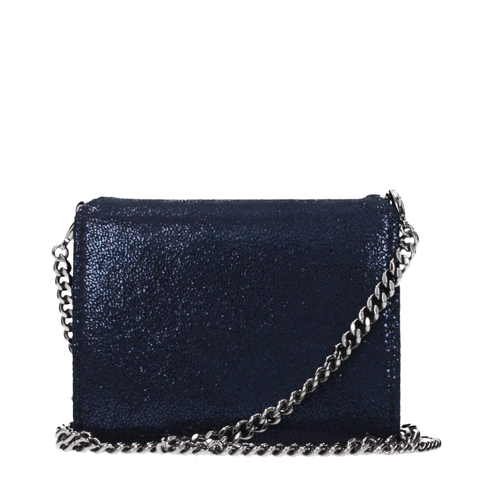 Wallet by Stella McCartney for women in suede leather blue presents a streamlined silhouette, showcasing the sophisticated design of the Suede Leather Wallet collection with functional eco-friendly coin-purse.
