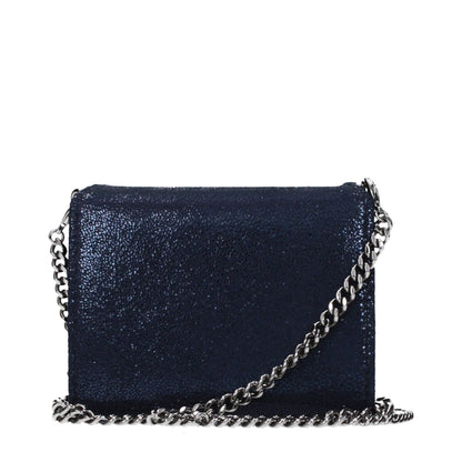 Wallet by Stella McCartney for women in suede leather blue presents a streamlined silhouette, showcasing the sophisticated design of the Suede Leather Wallet collection with functional eco-friendly coin-purse.