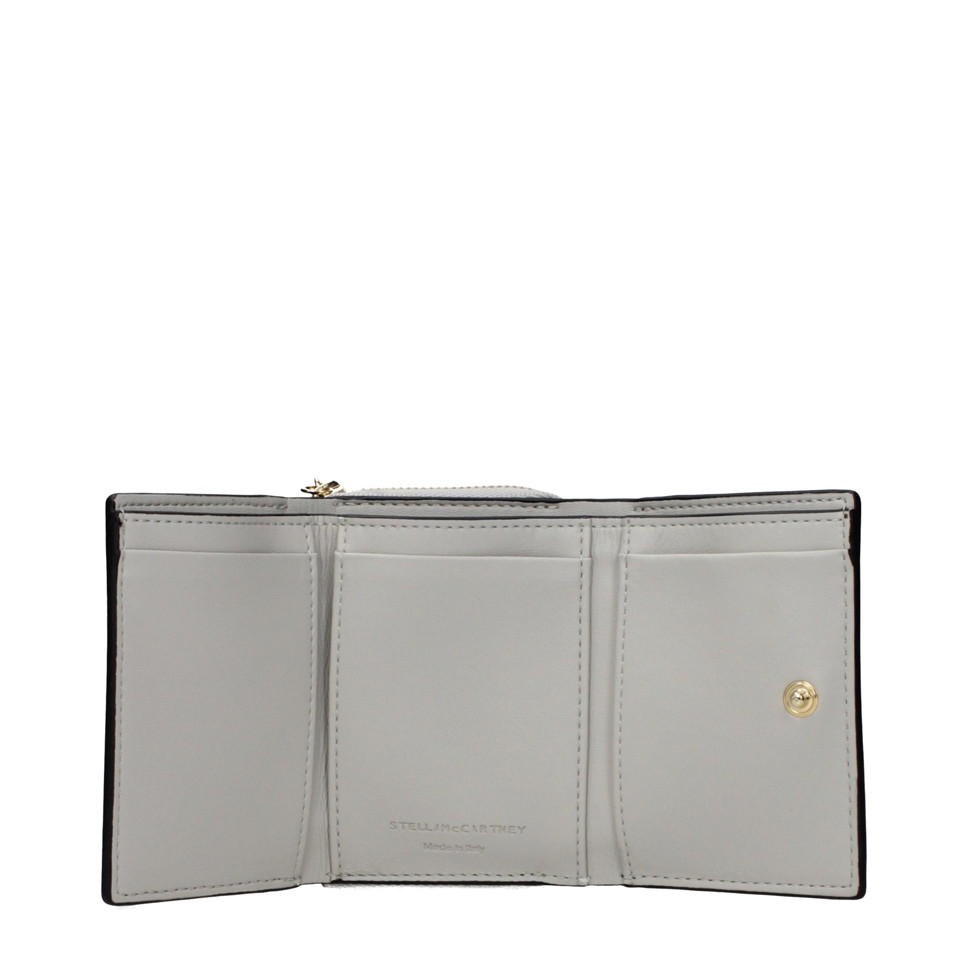 Wallet by Stella McCartney for women in leather black presents a streamlined silhouette, showcasing the sophisticated design of the Leather Wallet collection with functional eco-friendly.
