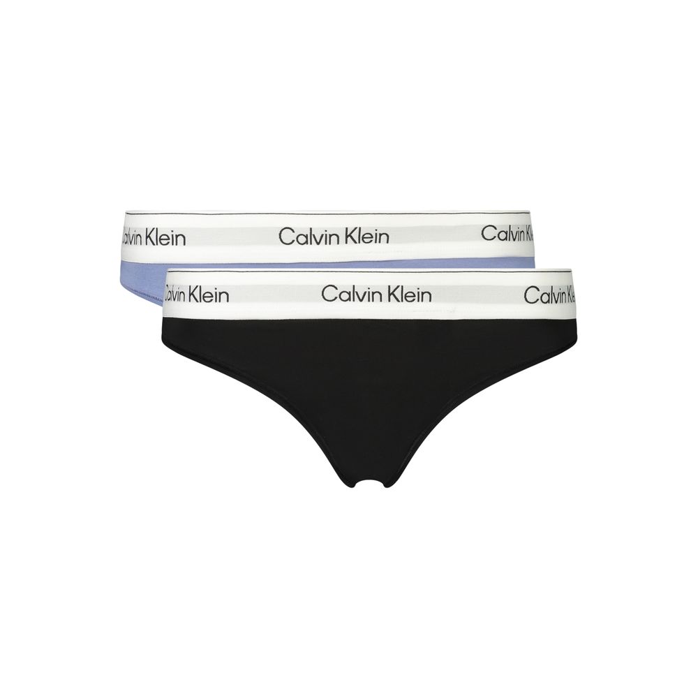 Thongs by Calvin Klein for women in stretch modal cotton black & light-blue features a cute design from the Women's Stretch Modal Cotton Thongs collection, presenting a cute silhouette with an elegant finish.