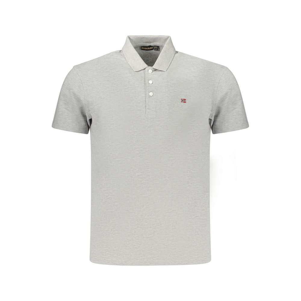 Polo Shirt by Napapijri for men in cotton gray showcases a sharp silhouette, detailed with a refined and sharp for a sophisticated finish.