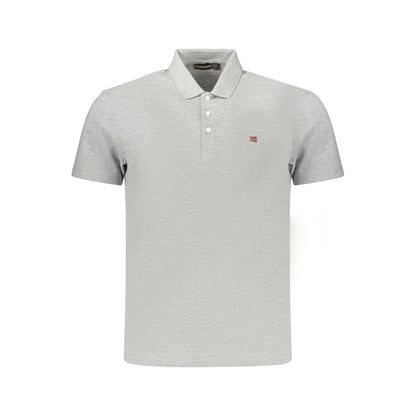 Polo Shirt by Napapijri for men in cotton gray showcases a sharp silhouette, detailed with a refined and sharp for a sophisticated finish.