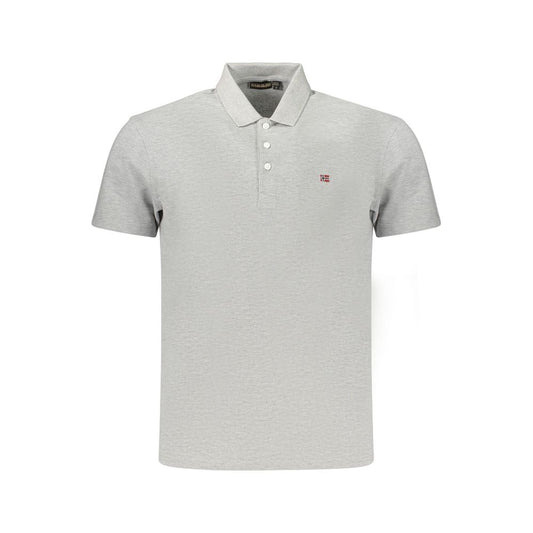 Polo Shirt by Napapijri for men in cotton gray showcases a sharp silhouette, detailed with a refined and sharp for a sophisticated finish.