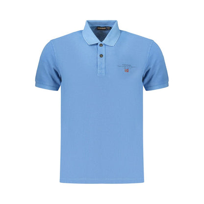 Polo Shirt by Napapijri for men in cotton blue & print presents a sleek silhouette, featuring a refined and for a sleek finish.