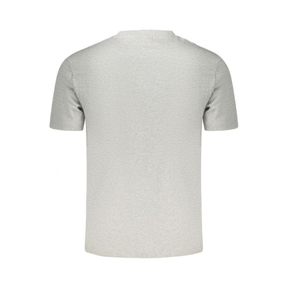 T-Shirt by Napapijri for men in cotton gray & print showcases a chic silhouette, artfully detailed with a chic crew neckline and for a chic finish.