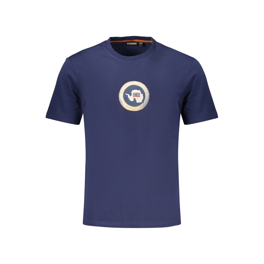 T-Shirt by Napapijri for men in cotton blue & print features a plush silhouette, showcasing a sophisticated crew neckline and for a truly plush finish.
