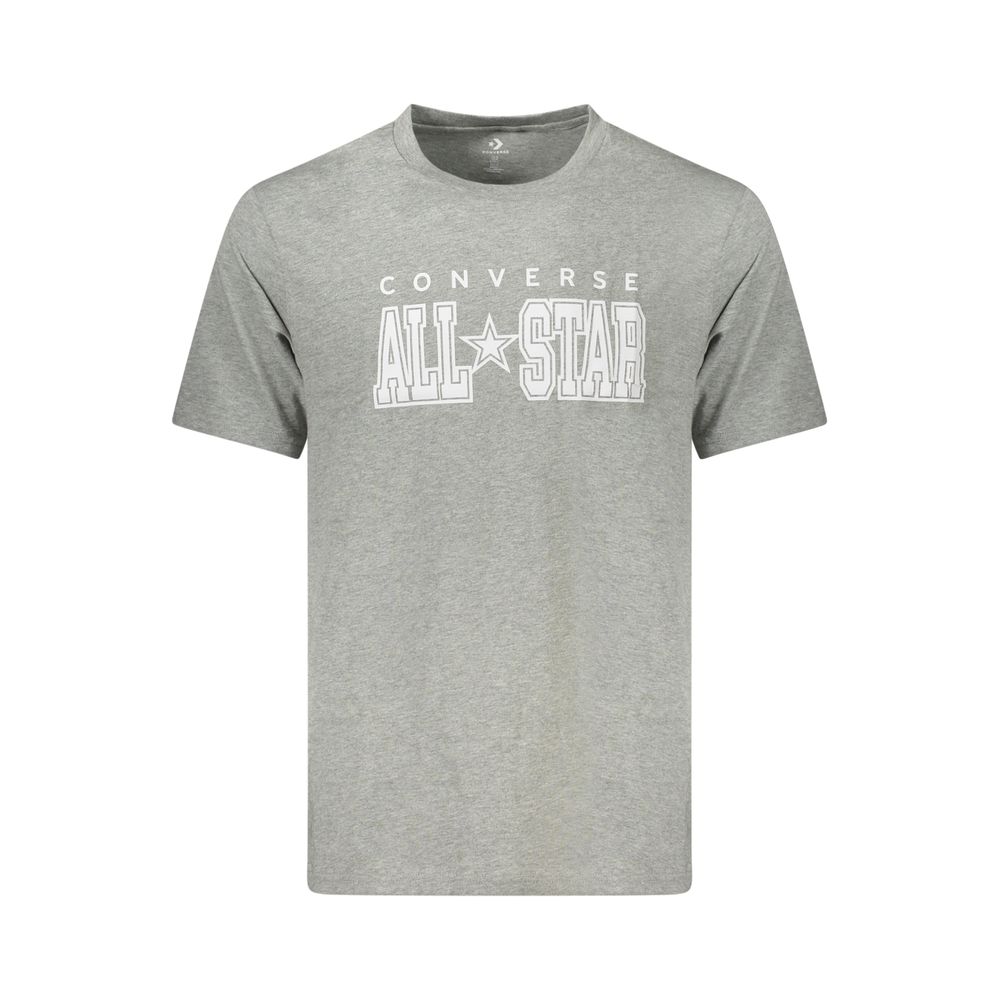 T-Shirt by Converse for men in cotton gray & print showcases a unassuming silhouette, artfully detailed with a refined crew neckline and unassuming for a sophisticated, contemporary look.