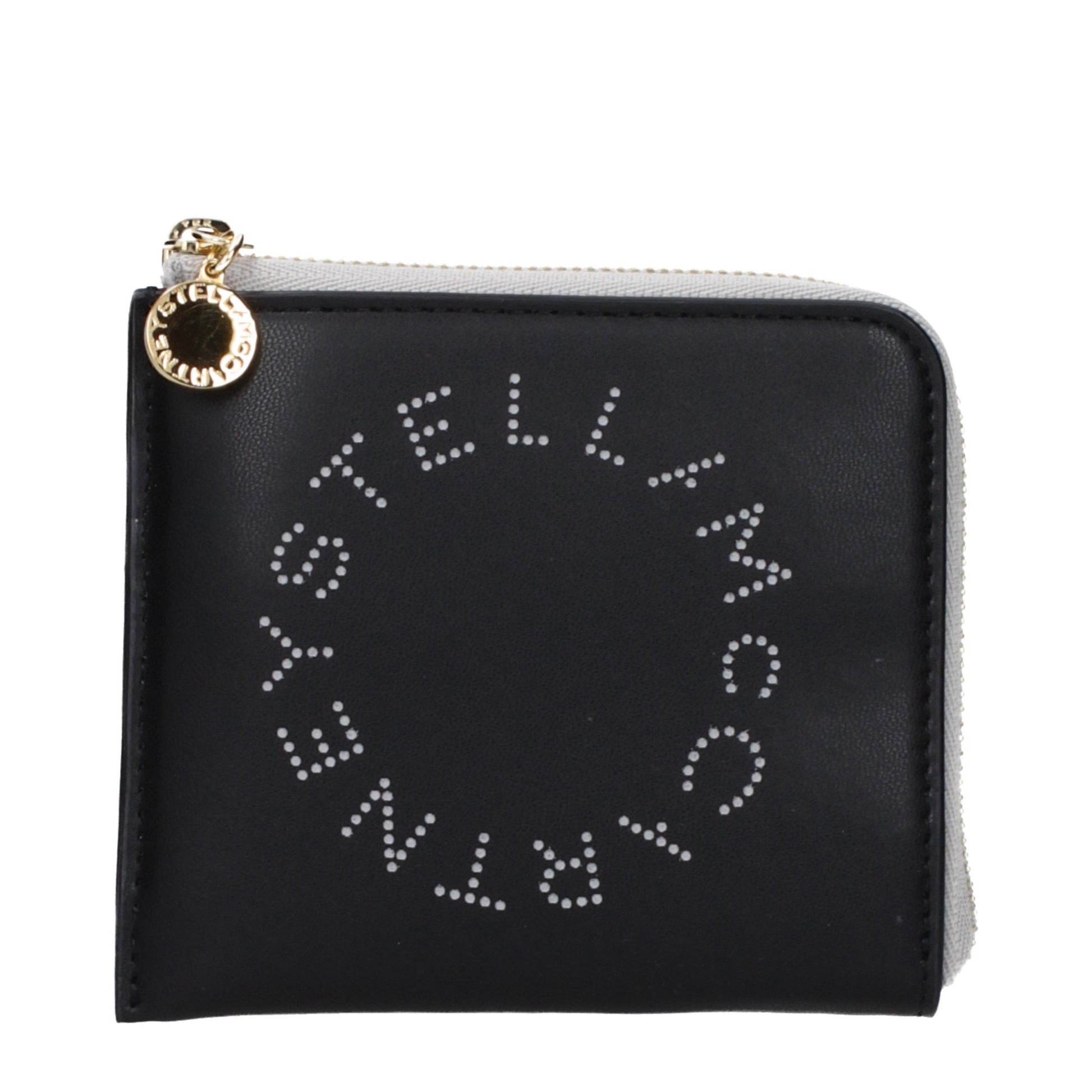 Wallet by Stella McCartney for women in leather black showcases a refined silhouette, artfully capturing the essence of the refined Leather Wallet design with functional eco-friendly.