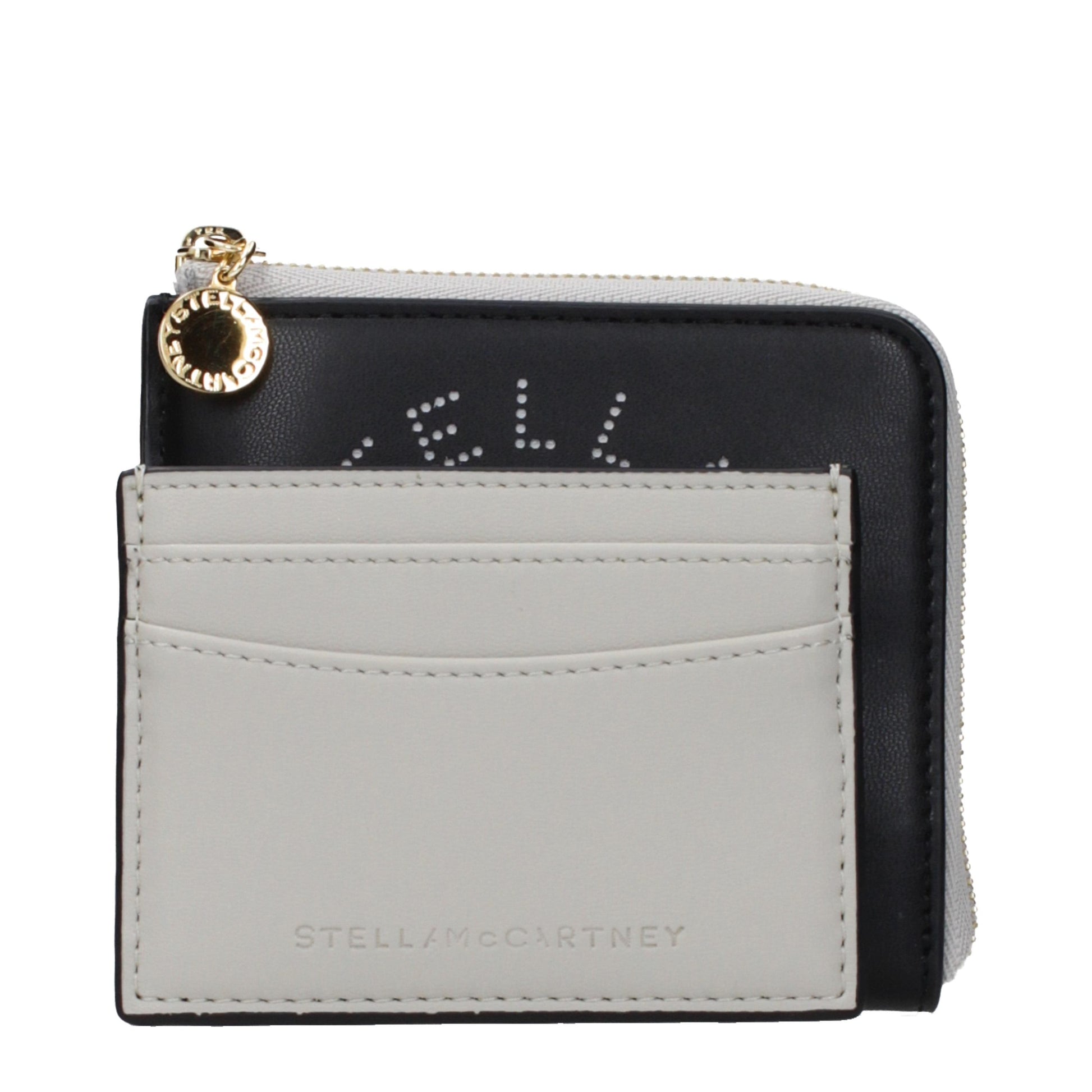 Wallet by Stella McCartney for women in leather black showcases a discerning silhouette, artfully capturing the essence of Leather Wallet with its functional eco-friendly.