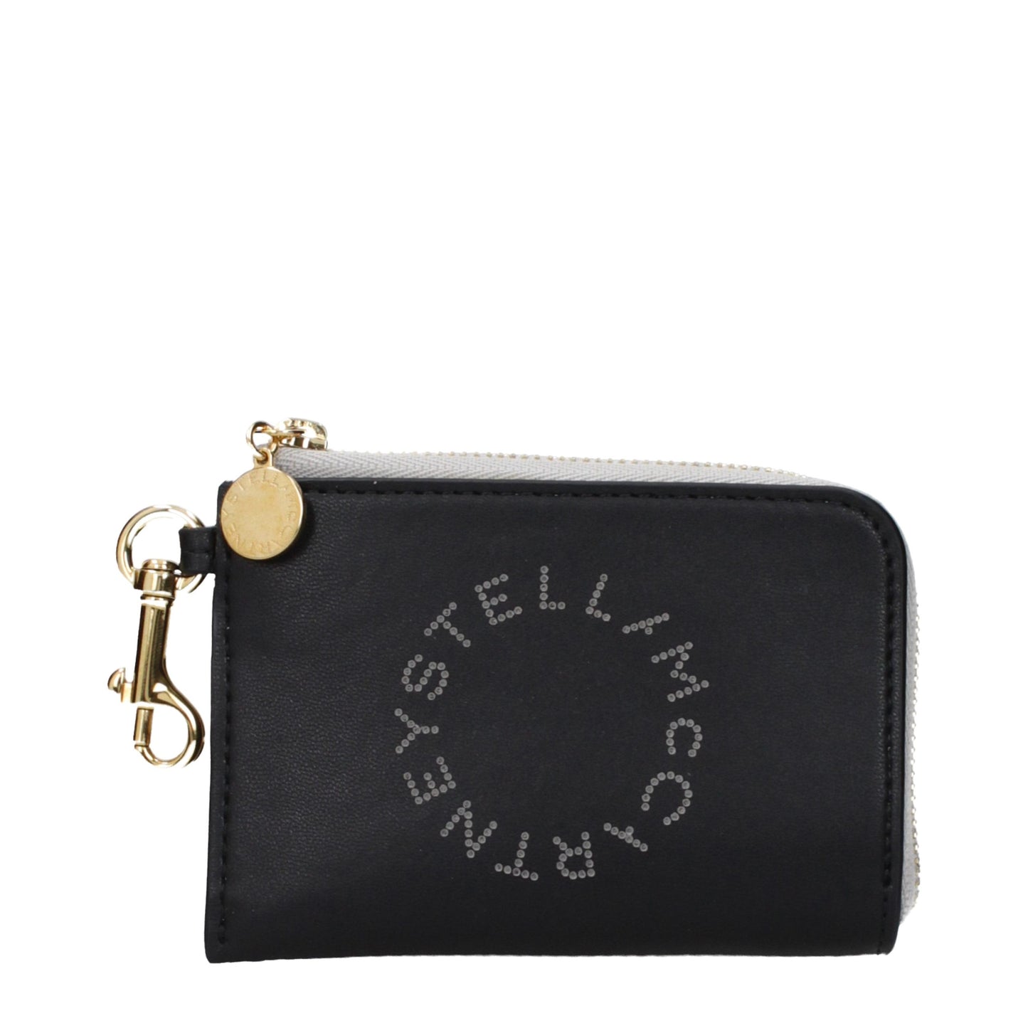 Wallet by Stella McCartney for women in leather black showcases a discerning silhouette, artfully capturing the essence of Leather Wallet with its functional eco-friendly coin-purse.