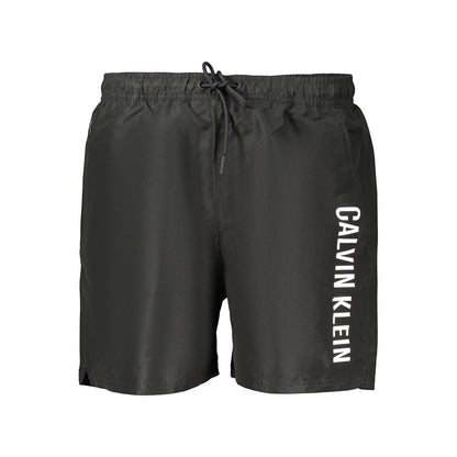 Swim Shorts by Calvin Klein for men in polyester black features a resort ready silhouette, perfectly capturing the resort ready aesthetic of Waves Men's Polyester Swim Shorts with a resort ready finish.