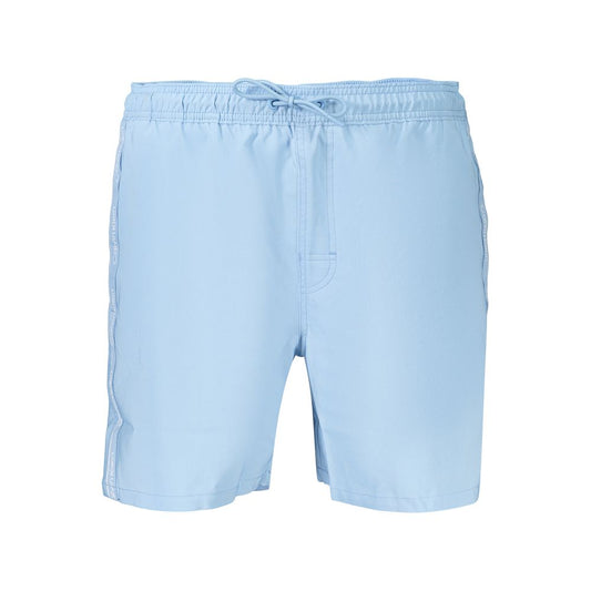 Swim Shorts by Calvin Klein for men in stretch polyester azzurro features an glamourous silhouette from the Waves Men's Stretch Polyester Swim Shorts collection, highlighting a refined fit and glamourous cut for a premium poolside look.