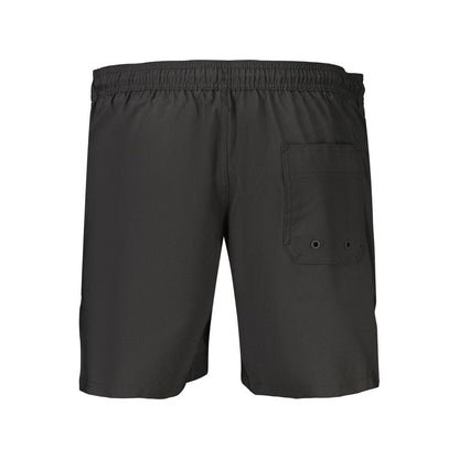 Swim Shorts by Calvin Klein for men in stretch polyester black features an dramatic silhouette that defines the luxurious aesthetic and refined cut of the Men's Stretch Polyester Swim Shorts.