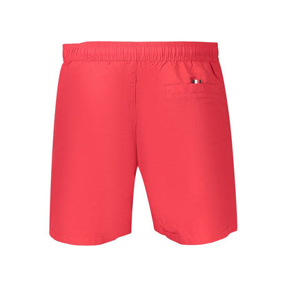 Swim Shorts by Tommy Hilfiger for men in polyester red features an glamourous silhouette from the Waves Men's Polyester Swim Shorts collection, highlighting a refined fit and glamourous cut for a premium poolside look.