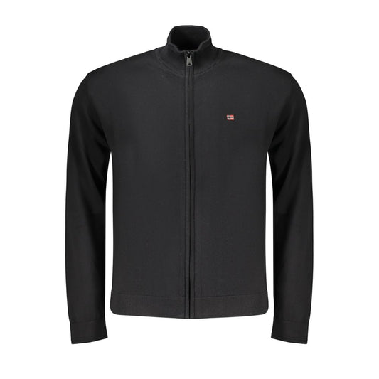 Cardigan by Napapijri for men in cotton black features an impeccable silhouette, showcasing a sophisticated and detail for a truly impeccable finish.
