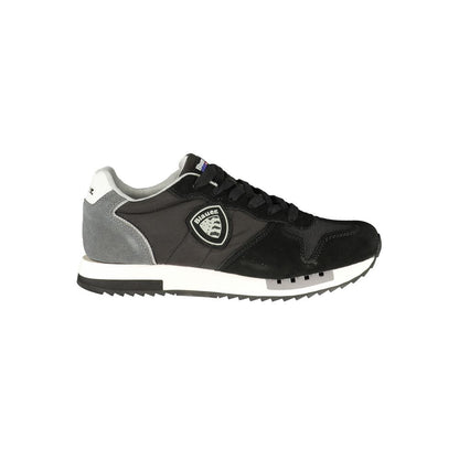 Athletic Sneakers by Blauer for men in polyester polyurethane leather black, gray & white showcases an impeccable silhouette, defined by an impeccable athletic style design that perfectly captures the essence of the Men's Athletic Polyester Polyurethane Leather Sneakers.