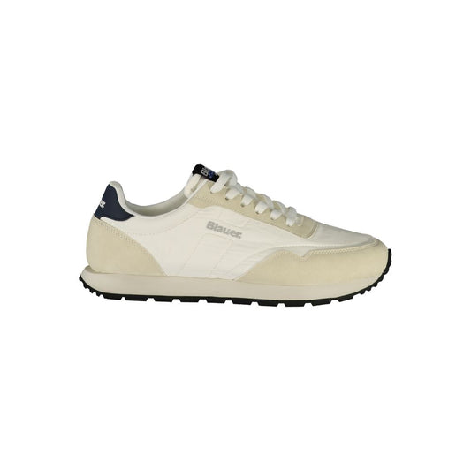 Athletic Sneakers by Blauer for men in polyester polyurethane leather black, blue, brown, white & signature showcases a architectural silhouette, artfully capturing the essence of the Men's Athletic Polyester Polyurethane Leather Sneakers with its signature architectural athletic style construction.