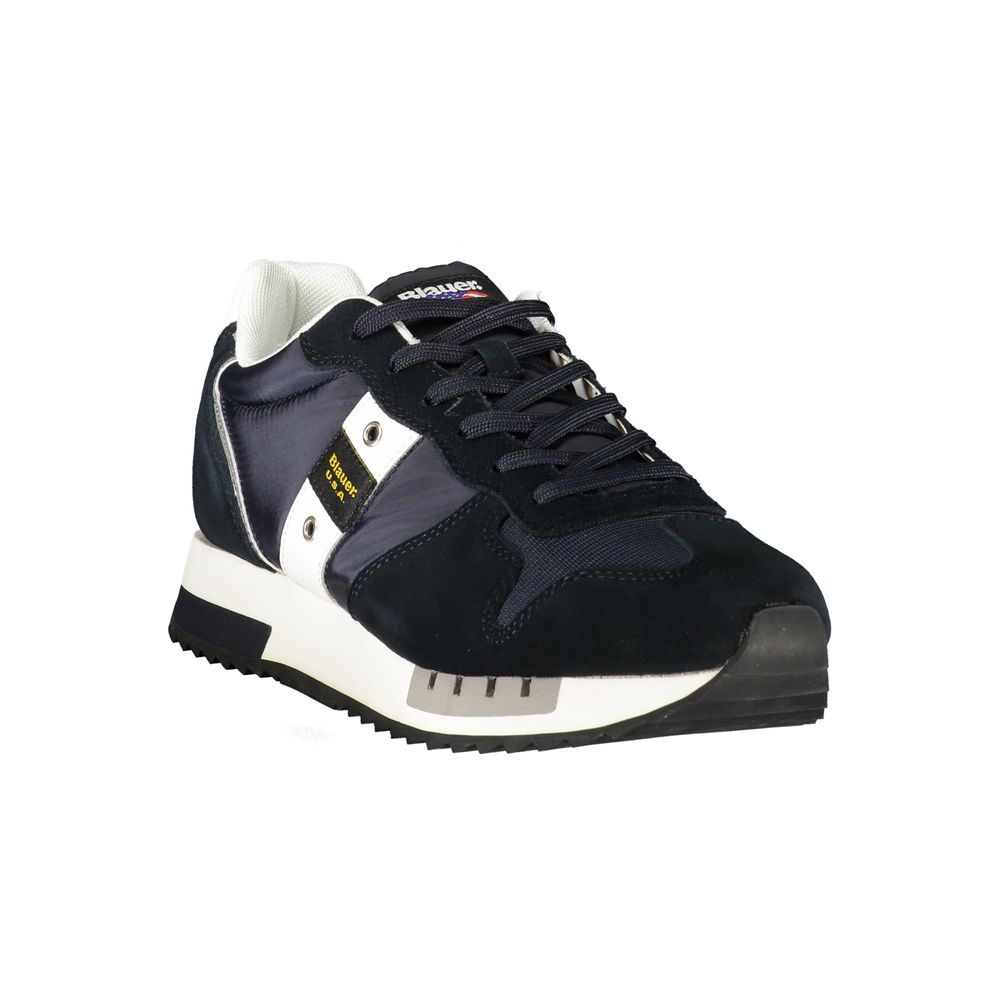 Athletic Sneakers Blauer men polyester polyurethane leather blue & white featuring a avant-garde Men's Athletic Polyester Polyurethane Leather Sneakers design with a avant-garde athletic style for a refined finish.