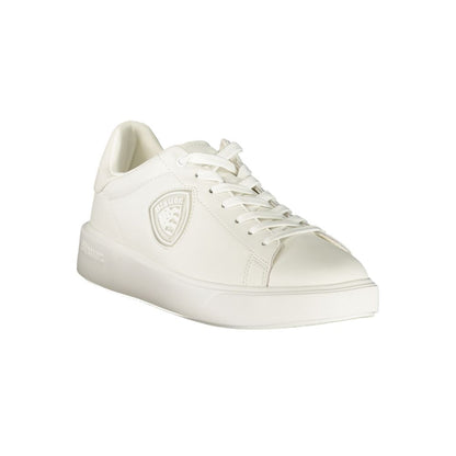 Sneakers by Blauer for men in polyester polyurethane leather blue & white features a sumptuous design, perfectly showcasing the sumptuous low-top style of this Men's Low-Top Polyester Polyurethane Leather Sneakers.