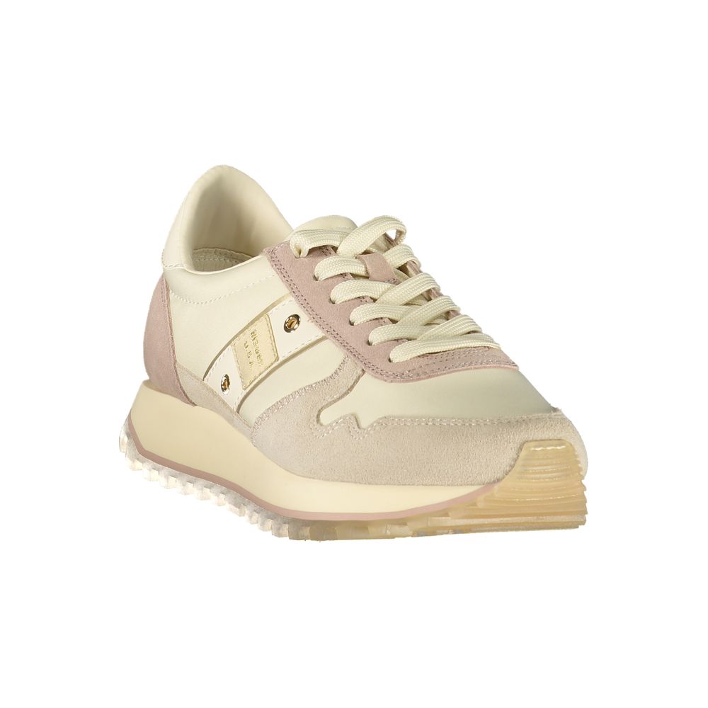 Athletic Sneakers Blauer women polyester polyurethane leather beige featuring a avant-garde Women's Athletic Polyester Polyurethane Leather Sneakers design with a avant-garde athletic style for a refined finish.