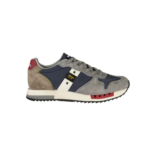 Athletic Sneakers by Blauer for men in polyester polyurethane leather blue, bordeaux & brown showcases an impeccable silhouette, defined by an impeccable athletic style design that perfectly captures the essence of the Men's Athletic Polyester Polyurethane Leather Sneakers.
