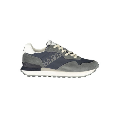 Athletic Sneakers by Napapijri for men in polyester blue, gray, white & print showcases an impeccable silhouette, defined by an impeccable athletic style design that perfectly captures the essence of the Men's Athletic Polyester Sneakers.