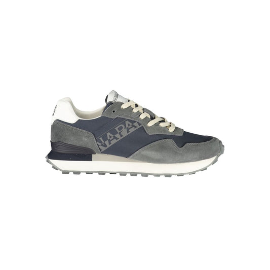 Athletic Sneakers by Napapijri for men in polyester blue, gray, white & print showcases an impeccable silhouette, defined by an impeccable athletic style design that perfectly captures the essence of the Men's Athletic Polyester Sneakers.