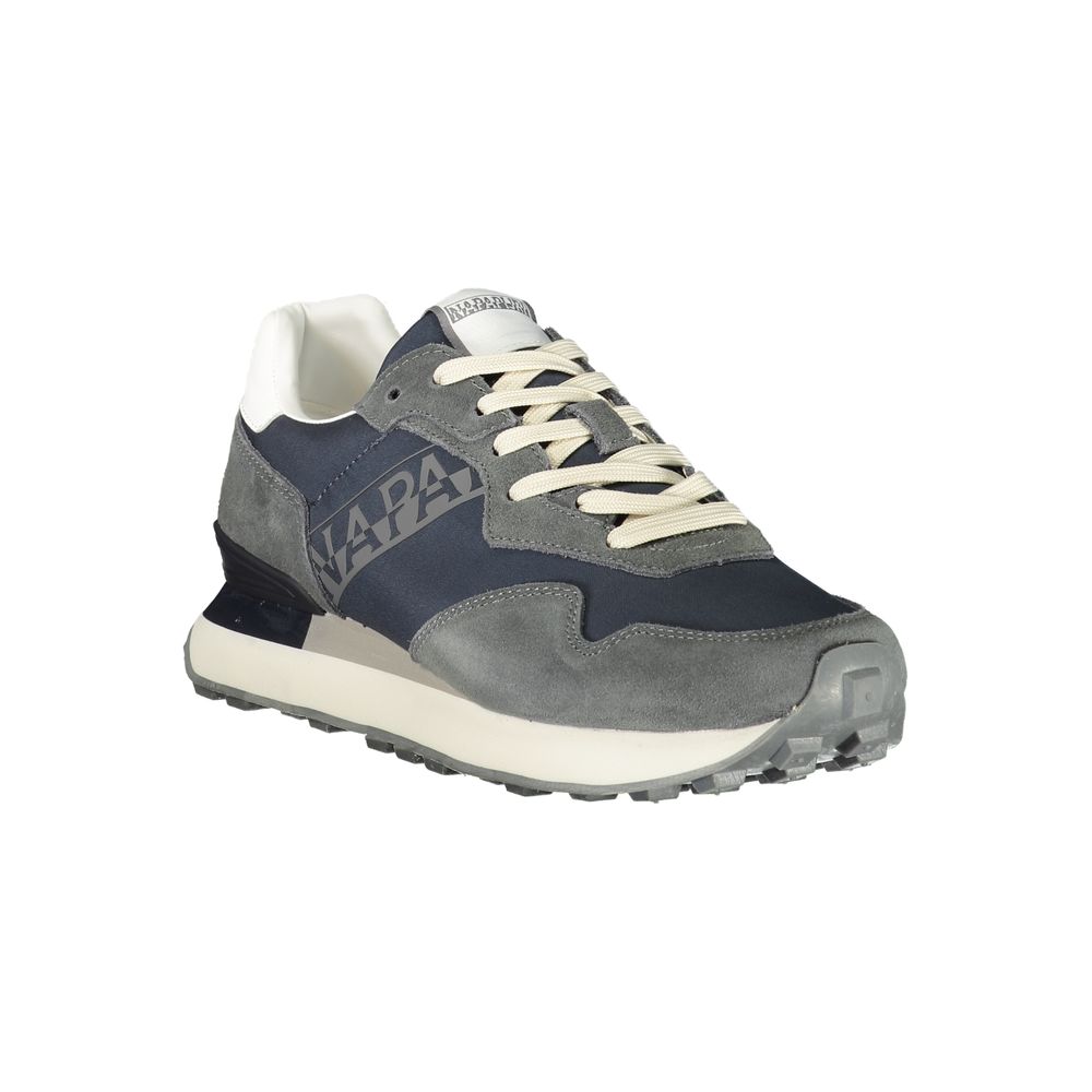 Athletic Sneakers Napapijri men polyester blue, gray, white & print featuring a avant-garde Men's Athletic Polyester Sneakers design with a avant-garde athletic style for a refined finish.
