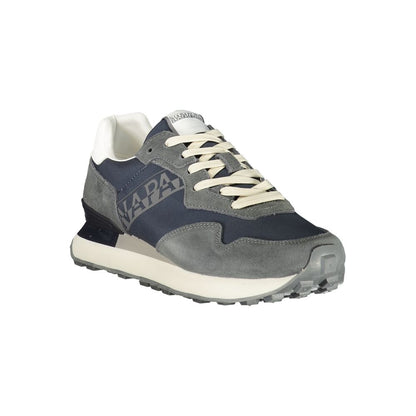 Athletic Sneakers Napapijri men polyester blue, gray, white & print featuring a avant-garde Men's Athletic Polyester Sneakers design with a avant-garde athletic style for a refined finish.