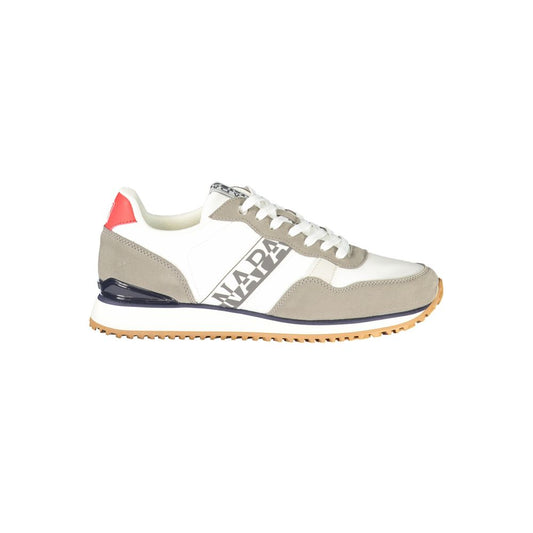 Athletic Sneakers Napapijri men polyester blue, gray, red & print featuring a avant-garde Men's Athletic Polyester Sneakers design with a avant-garde athletic style for a refined finish.