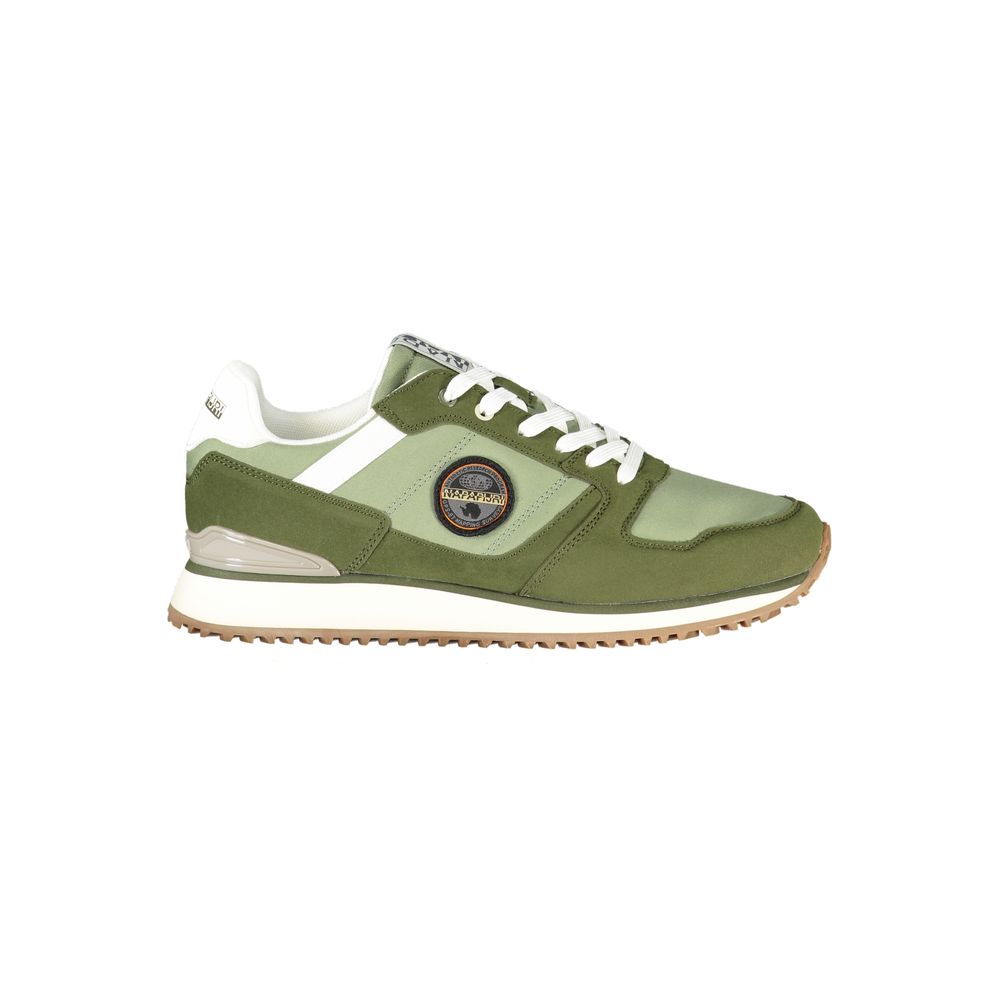 Athletic Sneakers Napapijri men polyester dark-green & print featuring a avant-garde Men's Athletic Polyester Sneakers design with a avant-garde athletic style for a refined finish.