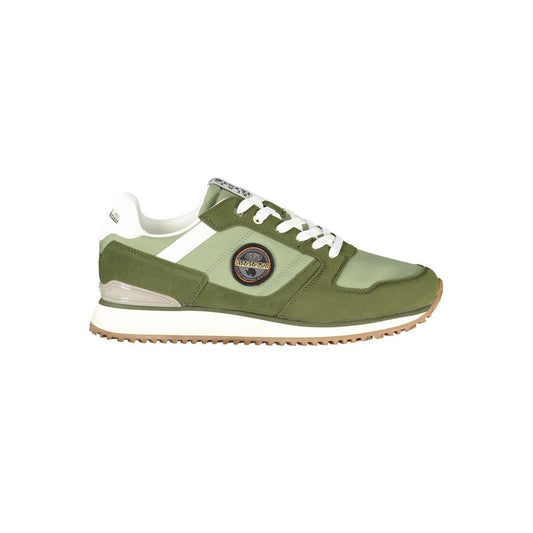 Athletic Sneakers Napapijri men polyester dark-green & print featuring a avant-garde Men's Athletic Polyester Sneakers design with a avant-garde athletic style for a refined finish.