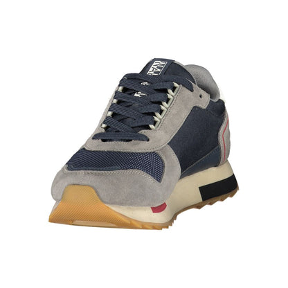 Athletic Sneakers Napapijri men polyester blue, gray, red & print featuring a avant-garde Men's Athletic Polyester Sneakers design with a avant-garde athletic style for a refined finish.