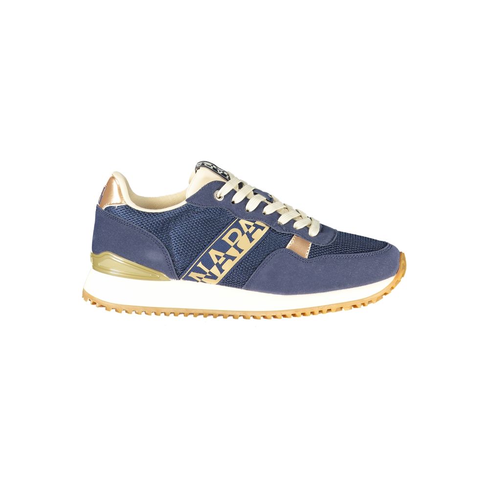 Athletic Sneakers Napapijri women polyester blue, gold & print featuring a avant-garde Women's Athletic Polyester Sneakers design with a avant-garde athletic style for a refined finish.