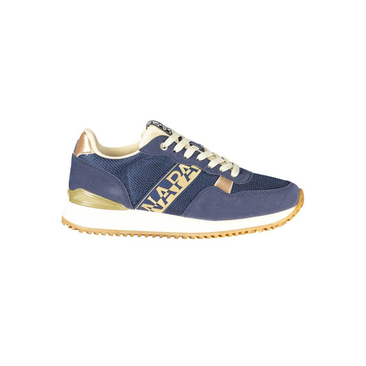 Athletic Sneakers Napapijri women polyester blue, gold & print featuring a avant-garde Women's Athletic Polyester Sneakers design with a avant-garde athletic style for a refined finish.