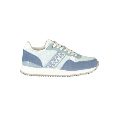 Athletic Sneakers by Napapijri for women in polyester blue & print presents a sleek silhouette, perfectly capturing the athletic style essence of Women's Athletic Polyester Sneakers with its sleek design and premium finish.