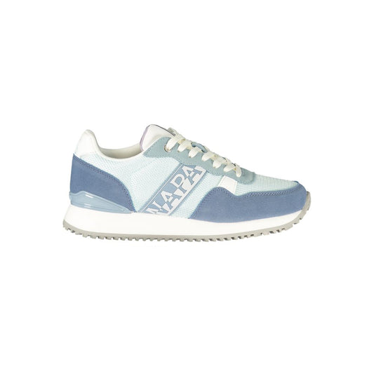 Athletic Sneakers by Napapijri for women in polyester blue & print presents a sleek silhouette, perfectly capturing the athletic style essence of Women's Athletic Polyester Sneakers with its sleek design and premium finish.